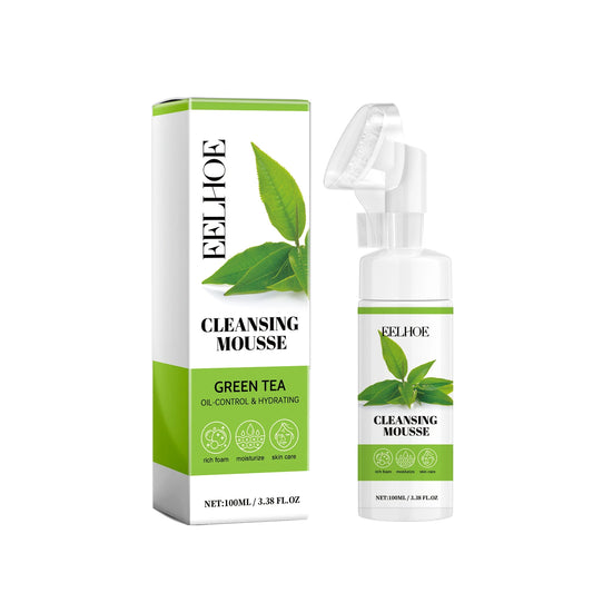 EELHOE Green Tea Cleansing Mousse Oil Control and Refreshing Cleanser, 100ml