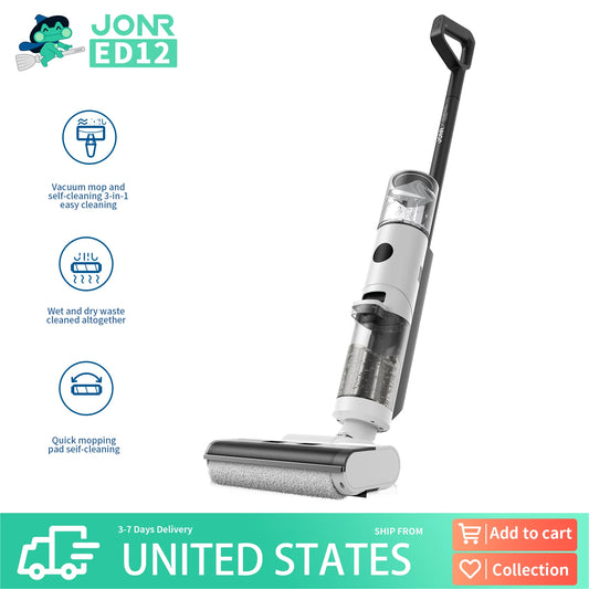 JONR ED12 Advanced Smart Wet & Dry Vacuum Mop Cordless Wireless Floor Cleaner with Intelligent Washing System