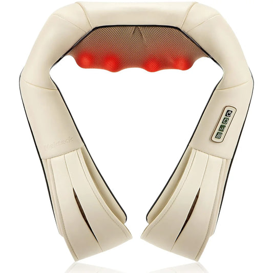 Nekteck Shiatsu Neck & Back Massager with Heat – Deep Tissue 3D Kneading