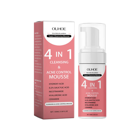OUHOE 4-in-1 Acne Control Mousse Deep Cleansing and the Oil Control, 100ml