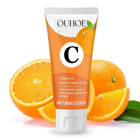 OUHOE Vitamin C Gentle Face Scrub Brightening and Exfoliating Cleanser, 60g